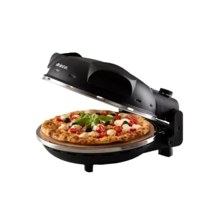 Immagine di Ariete 917 Forno Pizza in 4 minuti Piastra pietra refrattaria con trattamento antiaderente Temperatura max 400 1200 Watt Timer 30’ Nero