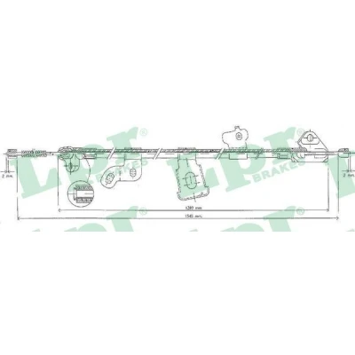 Immagine di LPR C0892B Cavo Freno 1502/1310 a tamburo TOYOTA: Yaris I Hatchback