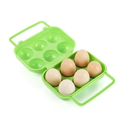 Immagine di 6 Griglia Porta Uova da Frigo, Portauova Frigorifero, Contenitore per Uova, Plastica Trasparente, Impilabile con Coperchio Frigorifero Cucina Picnic All&#039;Aperto