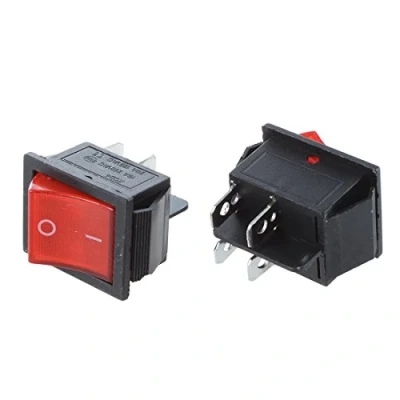 Immagine di Plouluyt 2 pezzi KCD4 DPST ON OFF Interruttore a barra 4 pin per interruttori 15A / 20A AC 250V 125V