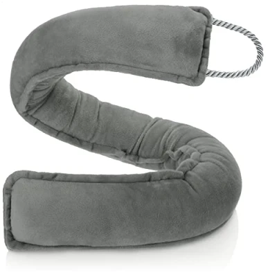 Immagine di com four® paraspifferi, paravento Extra Pesante con Cordino, Efficace buona Tenuta Contro Correnti d&#039;Aria e Perdita di Calore, zerbino (Grigio Scuro)