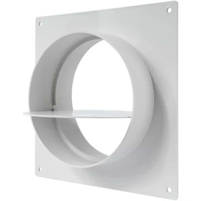 Immagine di Vent Systems Connettore per condotto dell&#039;aria da 12,5 cm, flangia tubo di ventilazione diritto, in plastica, raffreddamento, riscaldamento, sistema HVAC, con valvola