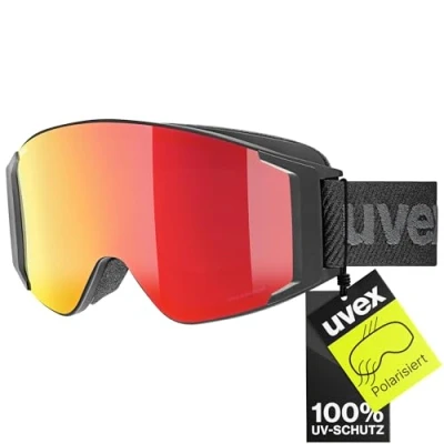 Immagine di uvex g.gl 3000 TOP, occhiali da sci unisex, polarizzato, con lente intercambiabile, black matt/red clear, one size