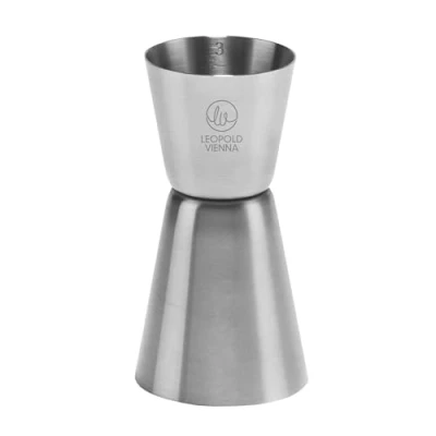 Immagine di Leopold Vienna Misurino con Bicchiere 30/50 ml, Metallo, Color Argento, 45x45x90mm