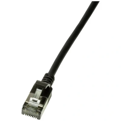 Immagine di LogiLink CQ9043S RJ45 cavo di rete, patch CAT 6A U/FTP 1.50 m Nero estremamente sottile, Ritardante fiamma, Flessibile, Schermatura a fogli, Privo
