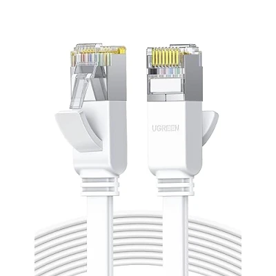 Immagine di UGREEN Cavo Ethernet Cat 6, di Rete Piatto Cat6 LAN RJ45 Gigabit Nucleo in Rame Puro Alta velocità 1000Mbps 250Mhz/s, Internet per Xbox Switch PS5 Router PS4 Modem 10M