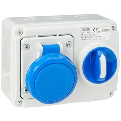 Immagine di ROSI Presa interbloccata, Grigio/Blu, 16a 2p+t ip67