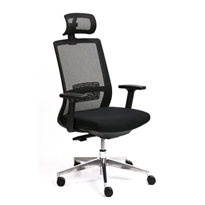 Immagine di Amazon Basics Sedia da ufficio con altezza, poggiatesta e braccioli regolabili, colore nero(In precedenza marchio Movian)
