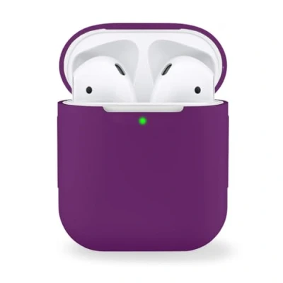 Immagine di MyGadget Cover in Silicone Morbido Custodia Compatibile con Apple AirPods 1 e 2 Generazione Case per Cuffie Auricolari Skin Gomma Violetto