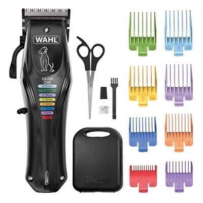 Immagine di WAHL Colour Pro Tagliacapelli ricaricabile per cani, con pettini codificati, a basso rumore, senza fili, nero
