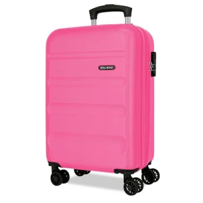 Immagine di ROLL ROAD Flex Valigia rigida realizzata in ABS, un materiale, chiusura a combinazione laterale 4 ruote doppie bagaglio mano, pratico interno con vano, Rosa, Taglia unica, Air Europa