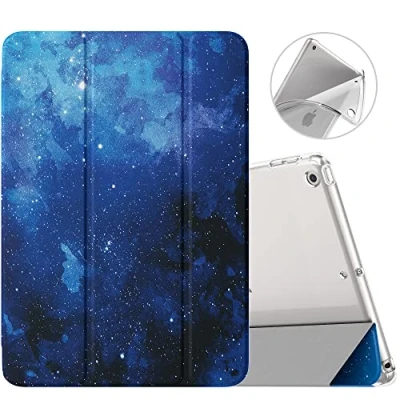 Immagine di MoKo Cover per iPad 10,2&quot; 9a gen 2021 / 8a Gen. 2020 7a 2019, Custodia Ultra Sottile Leggero Tri fold Auto Sveglia/Sonno con Retro Semi trasparente in TPUCielo Stellato Blu