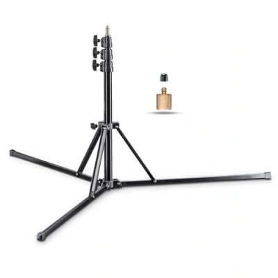 Immagine di walimex Pro Supporto per lampada GN 806 (altezza massima di lavoro 215 cm, capacità carico 5 kg, connessione filettata da 1/4 e 3/8 pollici), nero