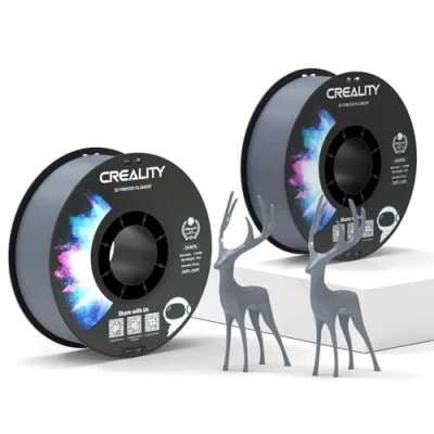 Immagine di Creality Official PETG Filament Nero+Grigio, 3D Printer 1.75mm 2Kg, No Tangling, forte Legame e Prestazioni Overhang Precisione Dimensionale +/ 0.03mm