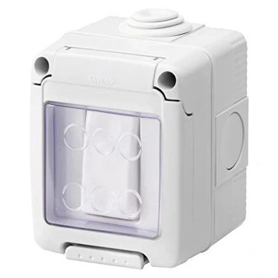Immagine di Gewiss Contenitore Completo Apparecchi System Stagno, con Deviatore Unipolare 16Ax, IP55, Grigio Ral 7035