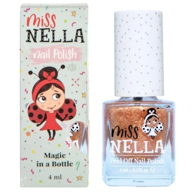 Immagine di Miss Nella APRITI SESAMO Oro glitterato su base trasparente Smalto speciale con brillantini per bambini, formula peel off, a d&#039;acqua e senza odori. Made in France