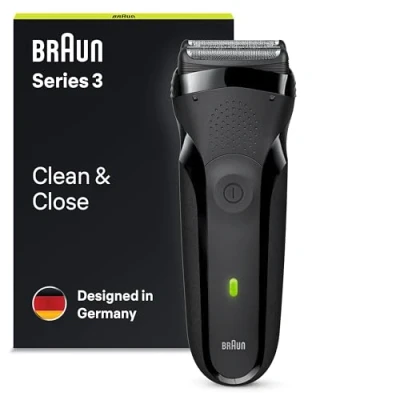 Immagine di Braun rasoio elettrico da uomo Series 3 con regolabarba di precisione, uomo, spina UK a 2 pin, 300, nero