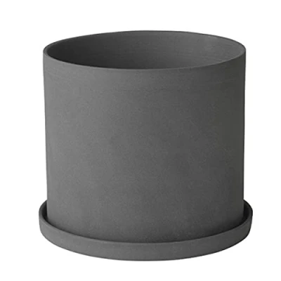 Immagine di blomus Vaso per erbe aromatiche Nona misura S, tono grigio morbido, elegante accessorio la casa, colore peltro (65974)