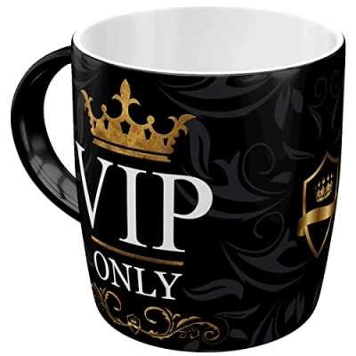 Immagine di Nostalgic Art Tazza da caffè retrò Achtung VIP Only Idea Regalo per Persone Speciali, in Ceramica, Divertente Design Vintage con Detto, 1 unità (Confezione 1)