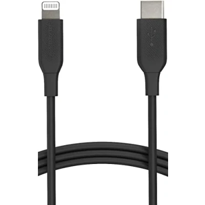 Immagine di Amazon Basics, Cavo USB 2.0 da tipo C a Lightning (certificato MFi), 1.8 m, nero