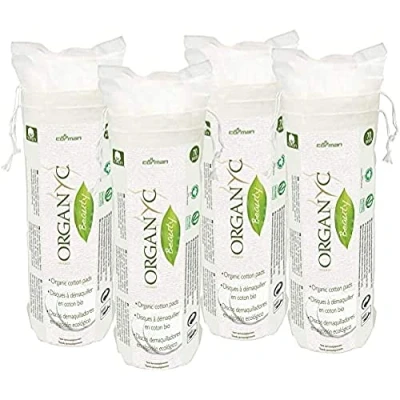 Immagine di Organyc Dischetti in Cotone 100% Biologico, Confezione Biodegradabile, 4 Confezioni da 70 Pezzi, Totale 280 Unità