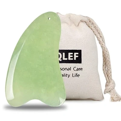 Immagine di Jade Gua Sha di raschio massaggio dell&#039;attrezzo Hand Made consiglio, Strumenti per SPA terapia agopuntura Trigger Point trattamento sulla figura del fronte braccio (Triangolo)