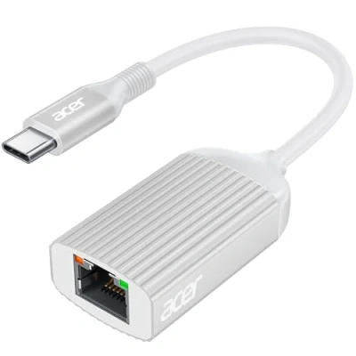 Immagine di acer Adattatore USB C a Ethernet 1000Mbps,adattatore di rete LAN RJ45 Thunderbolt 4 tipo Compatibile con iPhone serie 15/16, iPad Pro/Air, Galaxy, Steam Deck, Switch, ecc.
