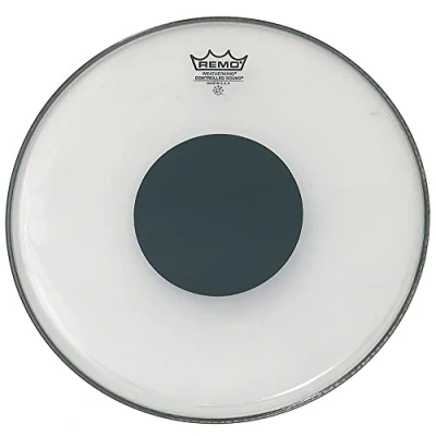 Immagine di Membrana di tamburo Remo, per un Suono chiaro e controllato, Black DotTM tom Trasparente con cerchio nero 6&quot; Drumhead Clear