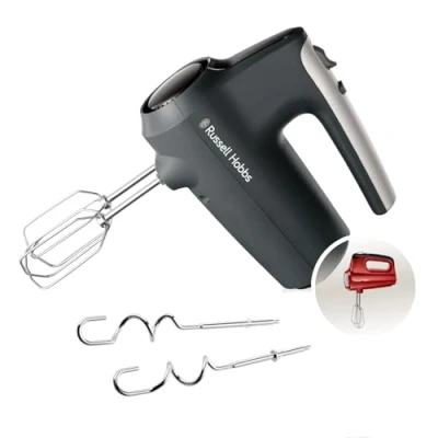 Immagine di Russell Hobbs Frullatore a Mano (Frusta per Dolci, 5 Velocità + Turbo, Fruste e Ganci Impasto in Cromato, Lavastoviglie ok, 350W max) Desire Matte Charcoal 27141 56