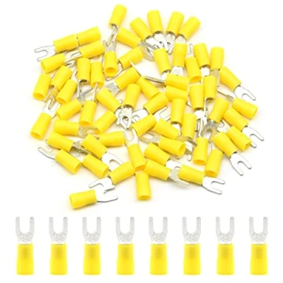 Immagine di Hocansen 50 Pezzi Connettore a Forcella Crimpatrice Crimp Terminale Set Terminali Isolati Crimpare per Cavi Fili Elettrici (PFY/M4)