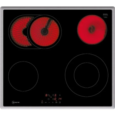 Immagine di NEFF T16SBN1L0 Piano cottura elettrico N50 in vetroceramica autosufficiente, larghezza 60 cm, controllo touch, zona di arrosto, indicatore calore residuo a 2 livelli, colore: Nero