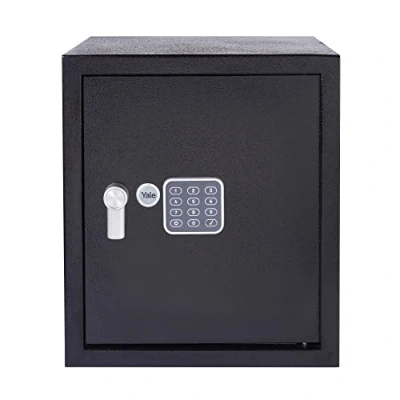 Immagine di YALE Cassaforte da Mobile Grande YYSV/390/DB1 Nero, Accesso con Pin Digitale, Serratura Elettronica Apertura Manuale, Dimensioni 390H x 350W 360D mm, Versione Precedente