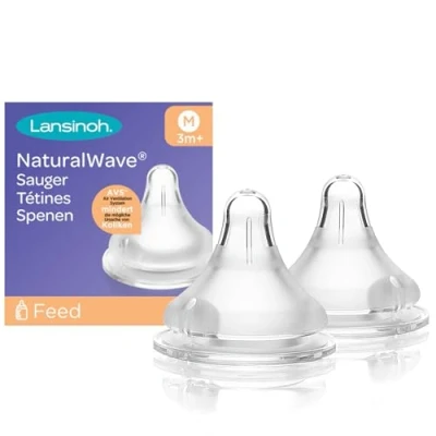 Immagine di Lansinoh Momma Medium Flow Teats For Newborn (Pack Of 2, Transparent)