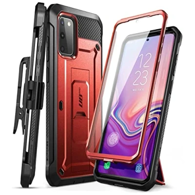 Immagine di SUPCASE Unicorn Beetle Pro Series Progettato per Samsung Galaxy S20 FE (versione 2020), Fondina robusta a doppio strato e custodia con cavalletto integrata (rosso metallizzato)