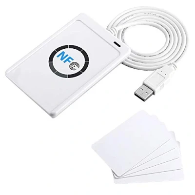 Immagine di NFC Lettore/Scrittore, Fydun ACR122U Lettore Intelligente Senza RFID Scrittore di Lettori Schede IC Compatibile PC/SC 424 kbps Supporta ISO 14443 A&amp;B e 4 i Tipi