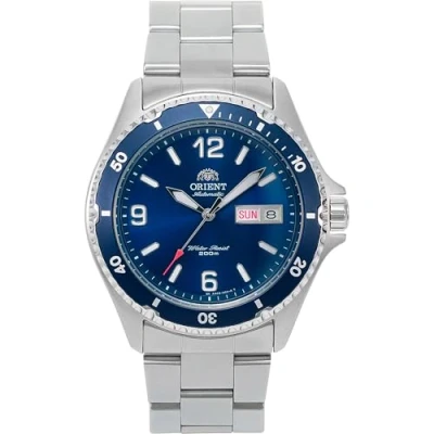 Immagine di Orient Sports Mako 2 &amp; Ray Orologio Da Uomo Automatico a Carica Manuale Impermeabile Bracciale e Cassa In Acciaio Metallizzato Quadrante Blu TAA02002D9 AA02002D