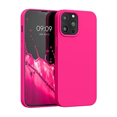 Immagine di kwmobile Custodia Compatibile con Apple iPhone 13 Pro Max Cover Back Case per Smartphone in Silicone TPU Protezione Gommata rosa shocking