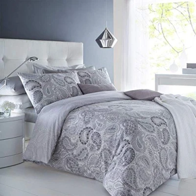Immagine di Sleepdown Set copripiumino e federa, motivo cachemire, colore: Grigio