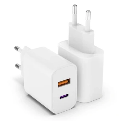Immagine di adattatore USB C da 20 W, confezione 2 caricabatterie per iPhone 15 14 Plus Pro Max 13 12 11 SE, A+C PD 3.0 iPhone, caricatore rapido di ricarica, (senza cavo ricarica)