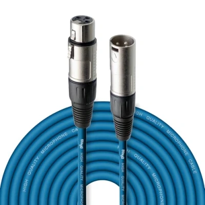 Immagine di Stagg Alta Qualità Plug Cavo per Microfono XLRf to XLRm, 10m, Blu