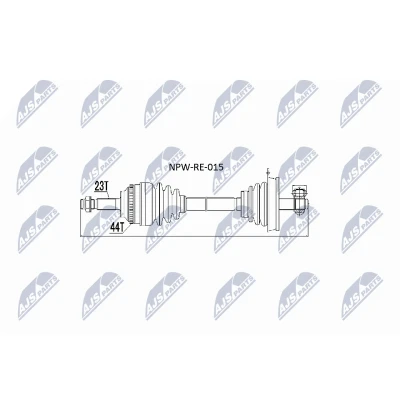 Immagine di NTY NPW RE 015 Albero motore / Semiasse Assale anteriore Cambio manuale RENAULT: CLIO 2, Kangoo I, I Express