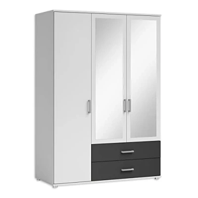 Immagine di Stella Trading Ivar specchi e cassetti Armadio Versatile a 4 Ante in Bianco, Legno ingegnerizzato, 2 Holztüren / Spiegeltüren