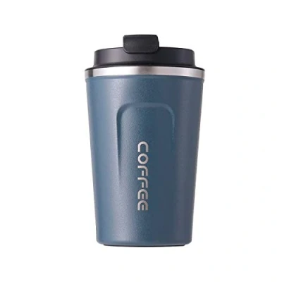 Immagine di Gteller Tazza da viaggio in acciaio inox a doppia parete isolata con coperchio (blu, 368,5 g)