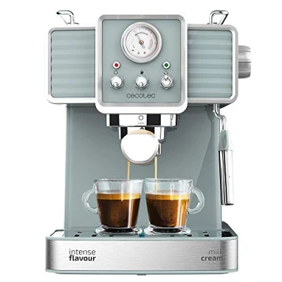 Immagine di Cecotec Macchina da Caffè Espresso Power 20 Tradizionale 1350 W, Capacità 1,5 L, e Cappuccino, Bar Thermoblock, Vaporetto, Manometro, Design vintage