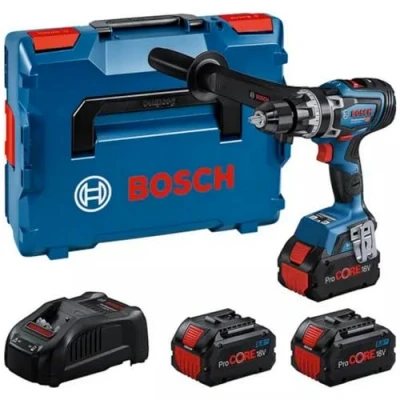 Immagine di Bosch Professional BITURBO Trapano avvitatore con percussione a batteria GSB 18V 150 C (coppia di serraggio max. Nm, incl. 3 batterie ProCORE 8.0Ah, caricabatteria GAL 1880 CV, in L BOXX)