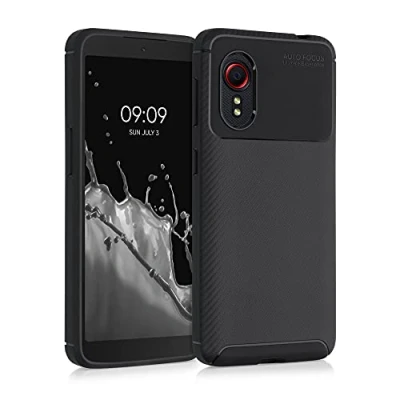 Immagine di kwmobile Cover Compatibile con Samsung Galaxy Xcover 5 Custodia in Silicone TPU Protettiva Soft Case Effetto Carbonio nero
