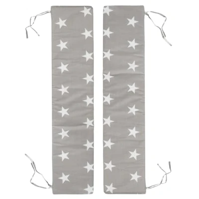Immagine di roba Set di Cuscini per Panca Little Stars 89 x 18 cm Rivestiti in PU Adatti ai Sedili Picnic e Play Rettangolari con Stelline Bianche Grigio