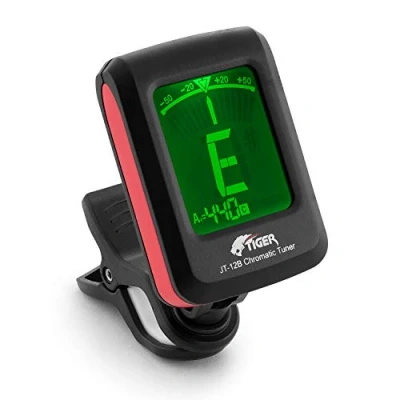 Immagine di TIGER Music Chromatic Guitar Tuner easy To Use Highly Accurate Clip On Suitable For / Bass Violin Ukulele Batteria Inclusa, Nero
