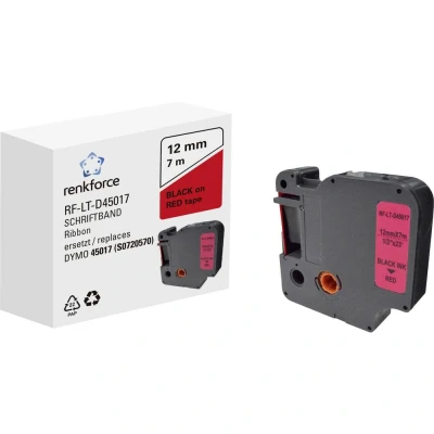 Immagine di Cassetta nastro Renkforce RF LT D45017 Compatibile sostituisce DYMO D1 45017 12 mm Colore Nastro: Rosso carattere: Nero 7 m