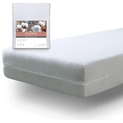 Immagine di Tural Fodera per materasso 180x190/200 cm King Size Regolabile Certificato Oeko TEX Assorbente Spugna 100% cotone Bianco
